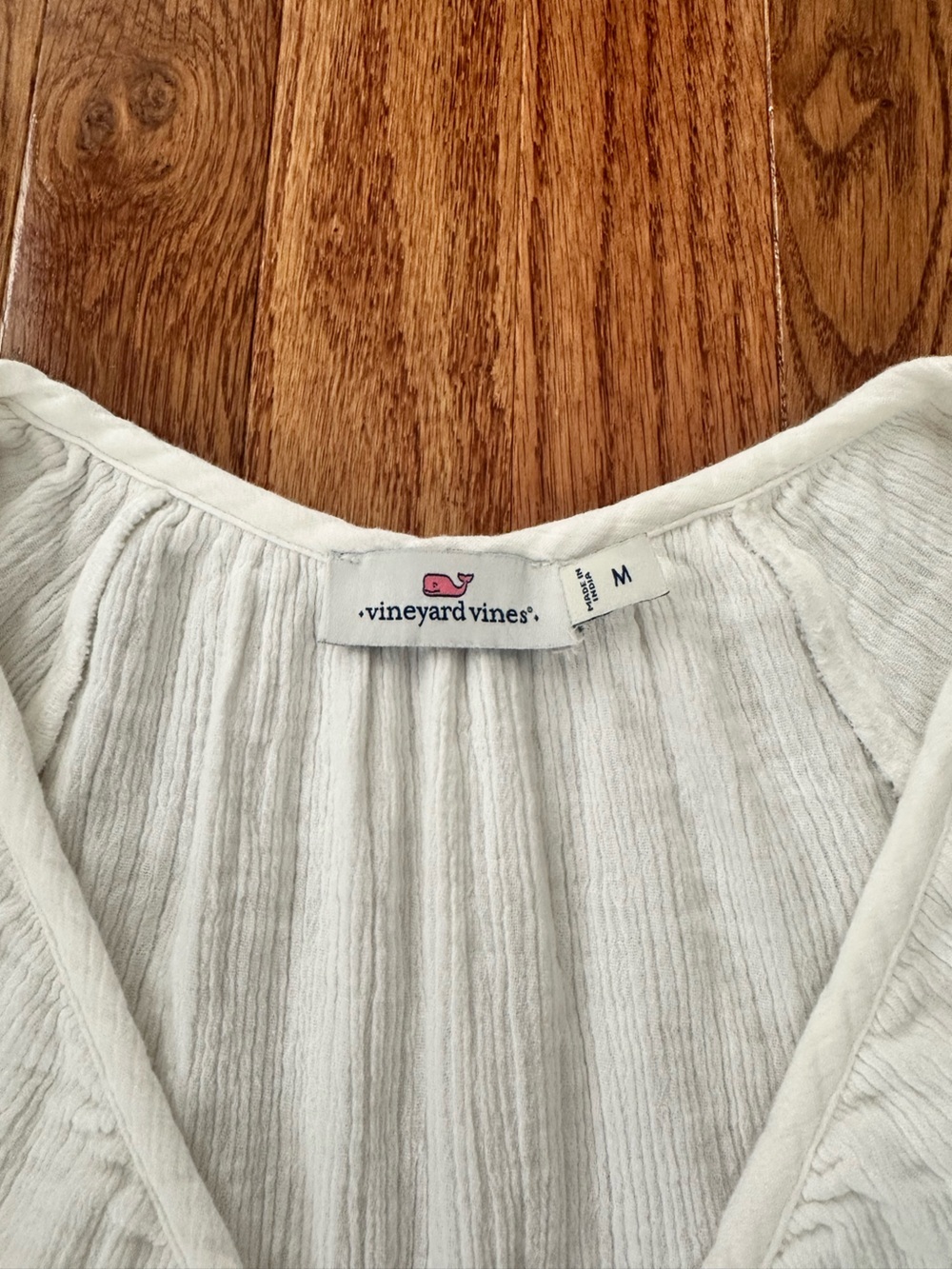Vineyard Vines Off-White Textured V-Neck Dress - Picture 4 of 4